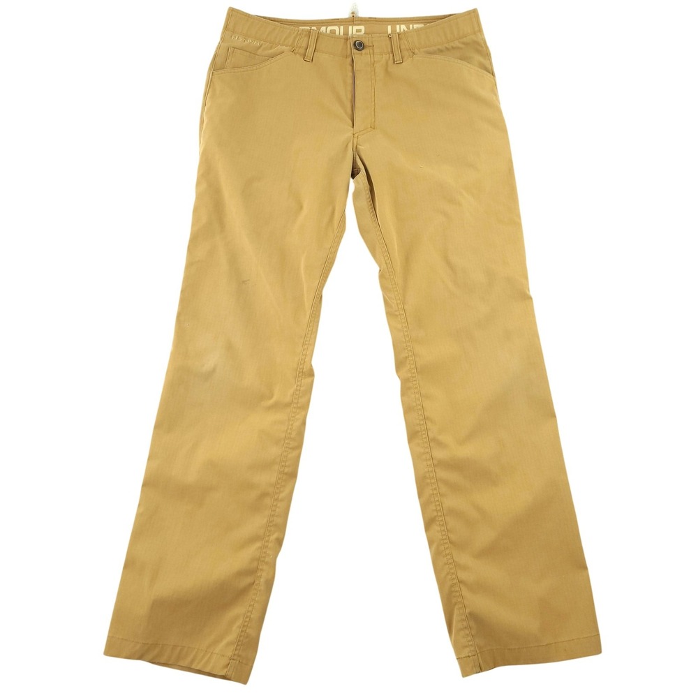 Under Armour Storm Pants Mens 36x34 Beige Golf Khakis Water Resistant Zip Pocket